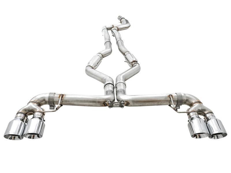AWE Tuning 2019+ BMW M340i (G20) Track Edition Exhaust - Quad Chrome Silver Tips (view 5)