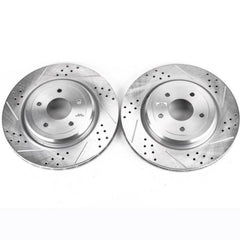 Power Stop 06-13 Chevrolet Corvette Rear Evolution Drilled & Slotted Rotors - Pair