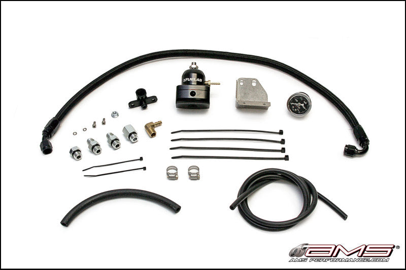 AMS Performance 08-15 Mitsubishi EVO X Fuel Pressure Regulator Kit - Black Main image