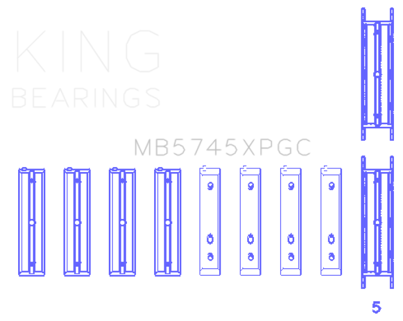 King Engine Bearings Subaru FA20/Toyota 4U-GSE pMaxKote Performance Main Bearing Set - Size STD Main image