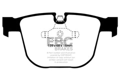 EBC 10-14 BMW X5 4.4 Twin Turbo (50) Greenstuff Rear Brake Pads