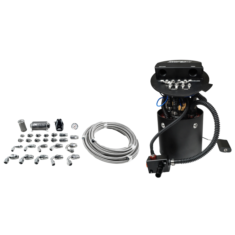 DeatschWerks X3 Series Fuel Pump Module w/ Triple DW400 Pumps/PTFE Plumbing Kit 11-24 Ford Mustang Main image