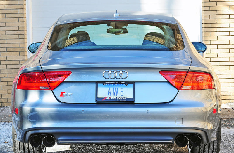 AWE Tuning Audi C7 / C7.5 S7 4.0T Track Edition Exhaust - Diamond Black Tips (view 2)