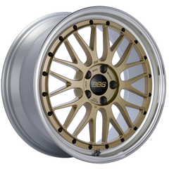 BBS LM 19x8.5 5x112 ET48 Gold Center Diamond Cut Lip Wheel -82mm PFS/Clip Required