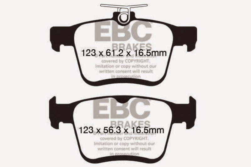EBC 2014+ Audi A3 1.8 Turbo (w/Electronic Parking Brake) Ultimax2 Rear Brake Pads Main image