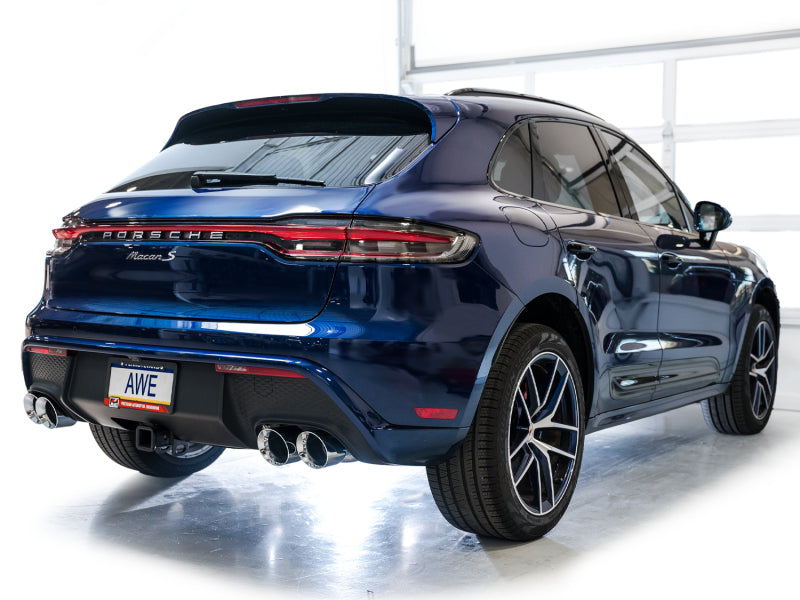 AWE Tuning 2022+ Porsche Macan 2.9TT Touring Edition Cat-Back Exhaust w/ Chrome Silver Tips (view 2)