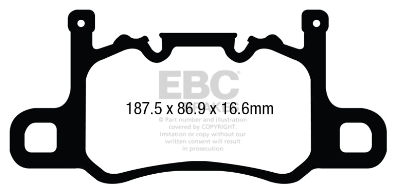 EBC 13-15 Porsche 911 (991) (Cast Iron Rotor only) 3.8 GT3 Yellowstuff Rear Brake Pads Main image