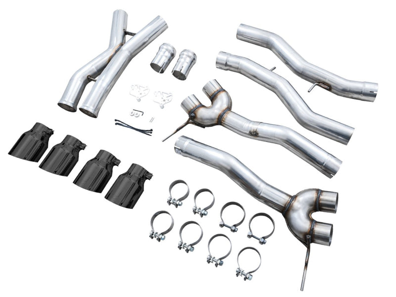 AWE Tuning Track Edition Cat-Back Exhaust for BMW G8X M3/M4 - Diamond Black Tips (view 8)