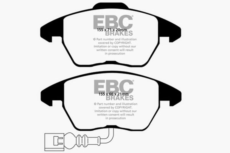 EBC 07-09 Audi TT 2.0 Turbo Yellowstuff Front Brake Pads Main image