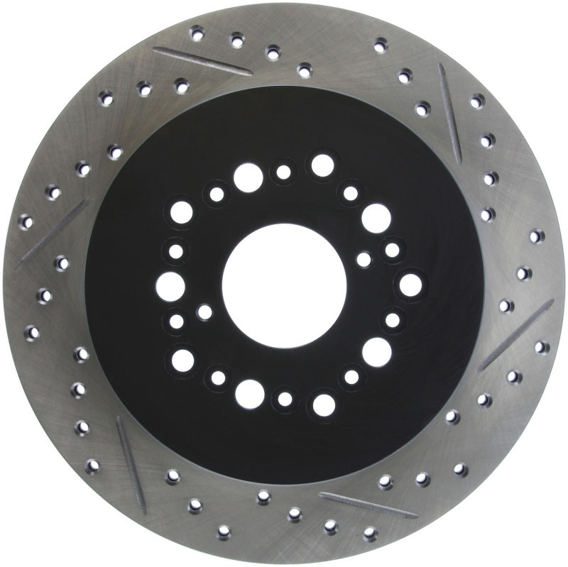 StopTech Power Slot 93-97 Lexus GS Series/95-00 LS400/92-00 SC400 Rear Left Drilled & Slotted Rotor Main image