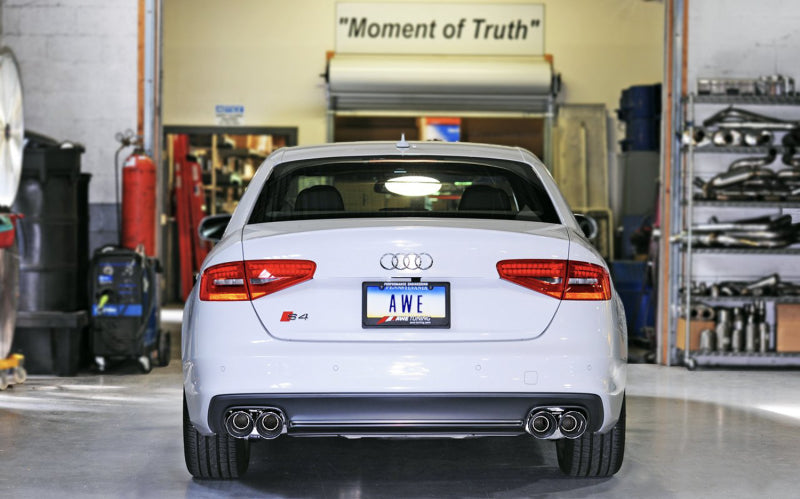AWE Tuning Audi B8.5 S4 3.0T Touring Edition Exhaust System - Chrome Silver Tips (102mm) Main image