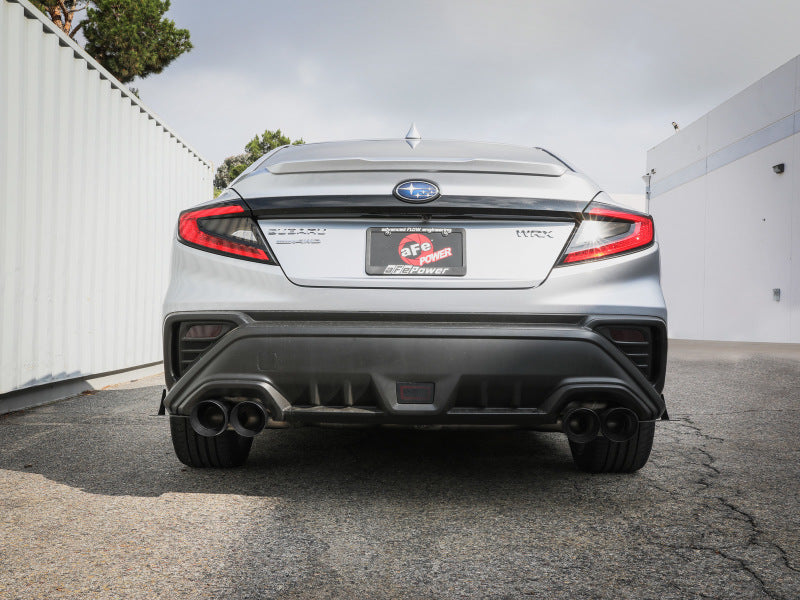 aFe POWER Takeda 3in to 2-1/2in 304 SS Cat-Back Exhaust w/ Black Tips 22-23 Subaru WRX H4-2.4L (t) (view 2)