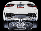 AWE Tuning 2019+ BMW M340i (G20) Resonated Touring Edition Exhaust - Quad Chrome Silver Tips (view 3)