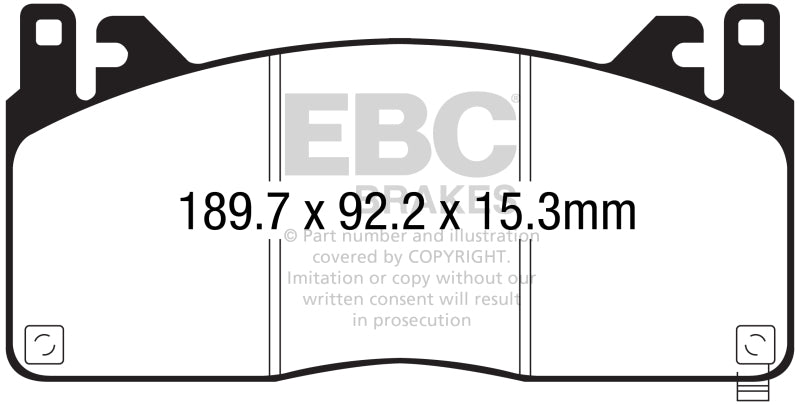 EBC 15-17 Ford Mustang Shelby GT350/GT350R Yellowstuff Front Brake Pads Main image
