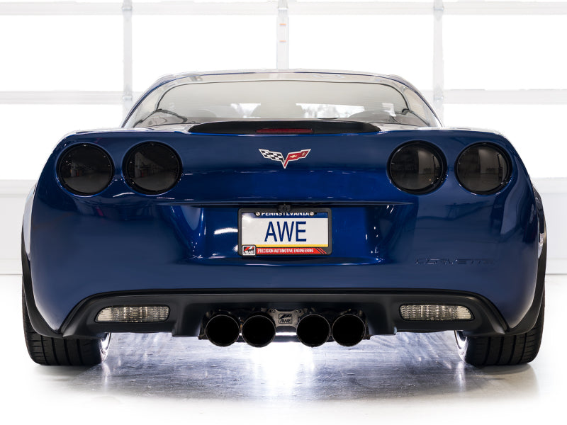 AWE Tuning C6 Chevrolet Corvette Z06/ZR1 Touring Edition Axle-Back Exhaust w/ Diamond Black Tips (view 3)