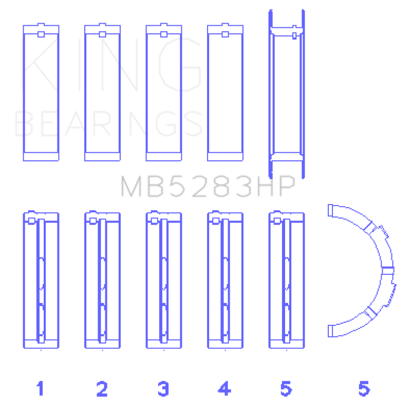 King Engine Bearings Performance Main Bearing Set - Size STD Main image