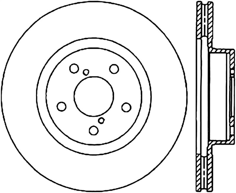 StopTech 05-10 Subaru Impreza WRX/STi Slotted & Drilled Right Front Rotor Main image