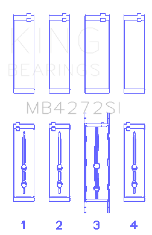 King Engine Bearings Holden Alloytec 175/190 (Size +0.25mm) Main Bearing Set Main image