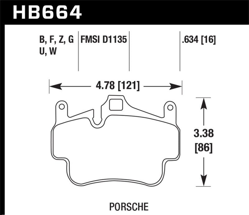 Hawk 05-08 Porsche 911 Carrera Front & Rear / 07-08 Cayman Front Perf Ceramic Street Brake Pads Main image