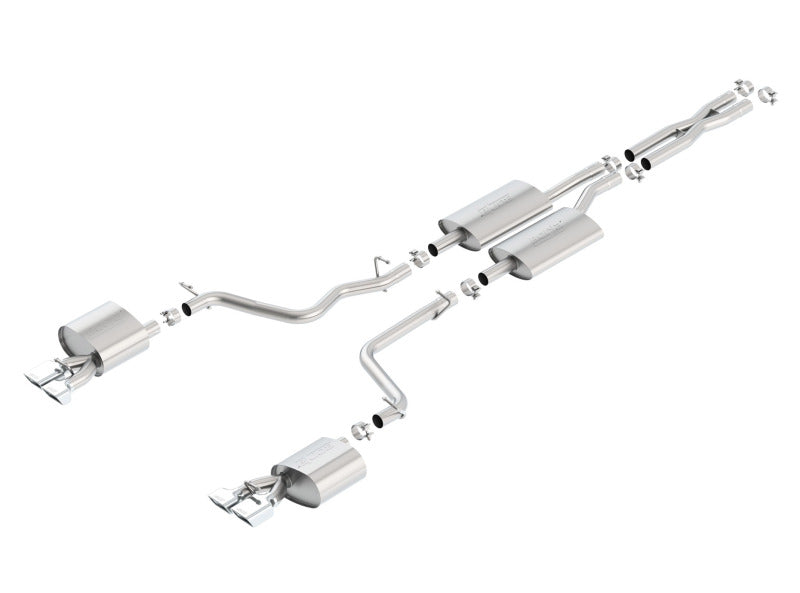 Borla 11-14 Dodge Challenger 3.6L AT/MT RWD 2Dr Single Split Rear Exit Rectangle Tip Catback Exhaust Main image