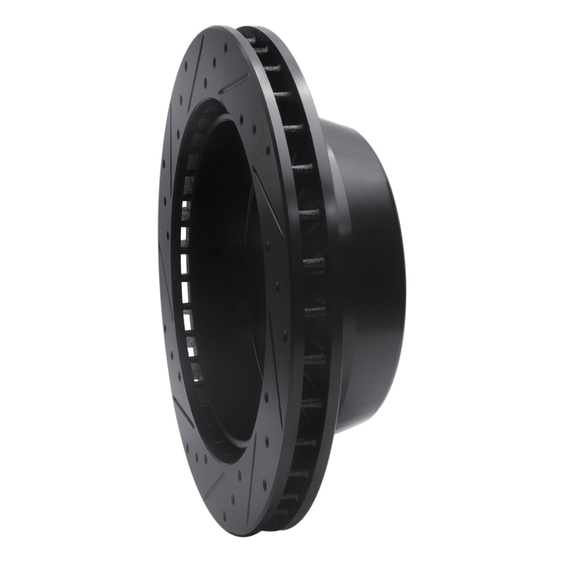 R1 00-14 Cadillac Escalade ESV Rear Right Drilled & Slotted Black Brake Rotor Secondary image