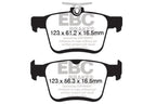 EBC 2014+ Audi A3 1.8 Turbo (w/Electronic Parking Brake) Redstuff Rear Brake Pads (view 2)