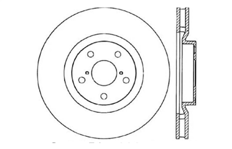 StopTech 5/93-98 Toyota Supra Turbo Right Front Slotted & Drilled Rotor Main image