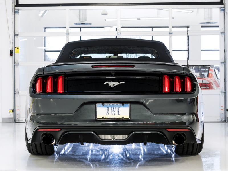 AWE Tuning S550 Mustang EcoBoost Axle-Back Exhaust - Touring Edition (Diamond Black Tips) (view 2)