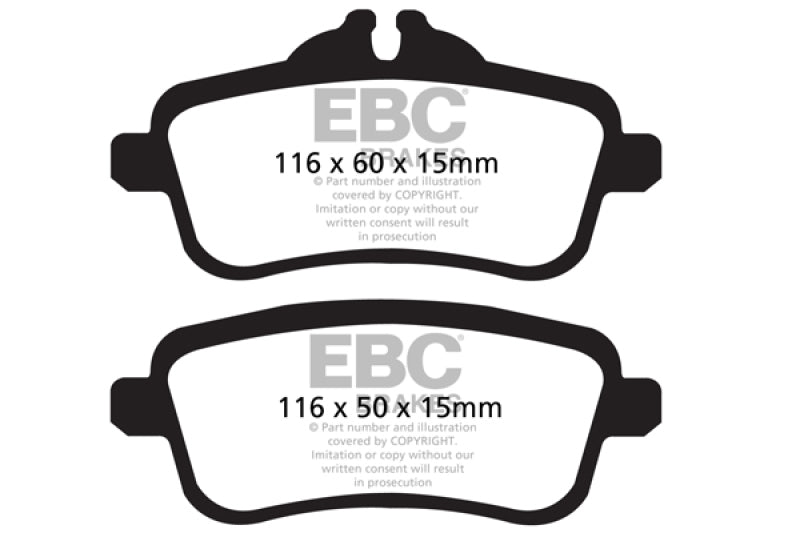 EBC 14+ Mercedes-Benz CLA45 AMG 2.0 Turbo Yellowstuff Rear Brake Pads (view 2)