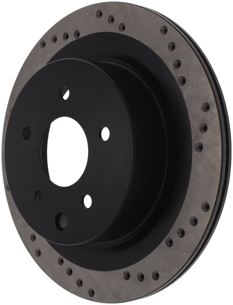 StopTech 08-09 Infiniti EX35 / 05-08 G35 / 09 G37 / 06-09 M35/M45 Drilled Right Rear Rotor (view 6)