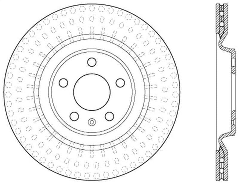 StopTech Power Slot 12-13 Audi A6 Quattro/11-12 A7 Quattro / 10-13 S4 Rear Left Slotted Rotor Main image