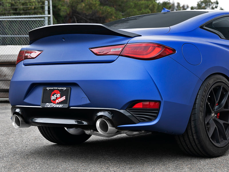 aFe POWER Takeda 2.5in 304 SS Axle-Back Exhaust w/ Polished Tips 17-19 Infiniti Q60 V6-3.0L (tt) (view 2)