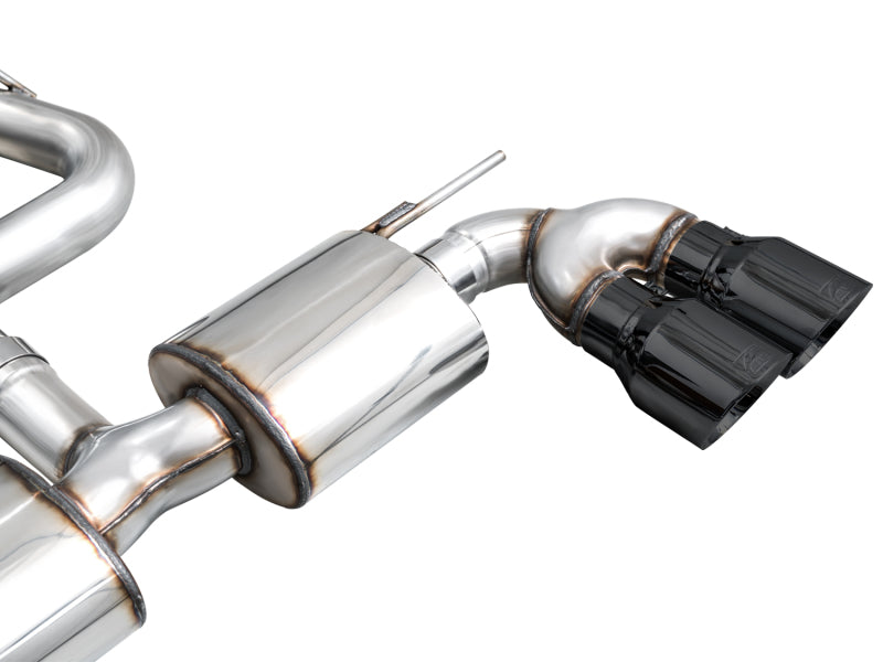 AWE Tuning MK8 Volkswagen Golf R 3in Touring Edition Quad Exhaust - Diamond Black Tips (view 11)
