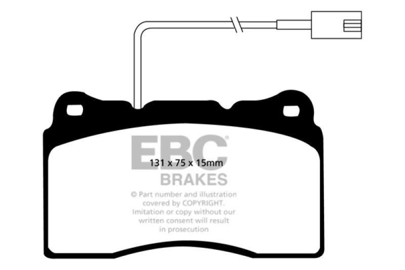 EBC 2014-2016 Maserati Ghibli 3.0L Twin Turbo (330) Yellowstuff Front Brake Pads Main image