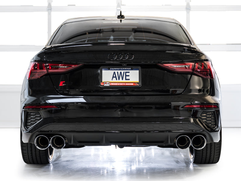 AWE Tuning 22-24 Audi 8Y S3 Touring Edition Exhaust - Chrome Silver Tips (view 3)