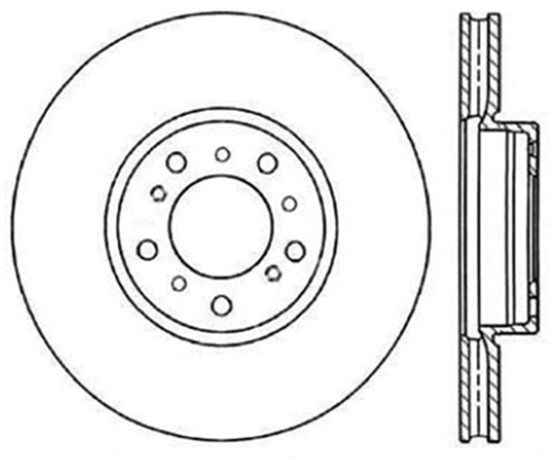 StopTech 01-06 BMW M3 Drilled Left Front Rotor Main image