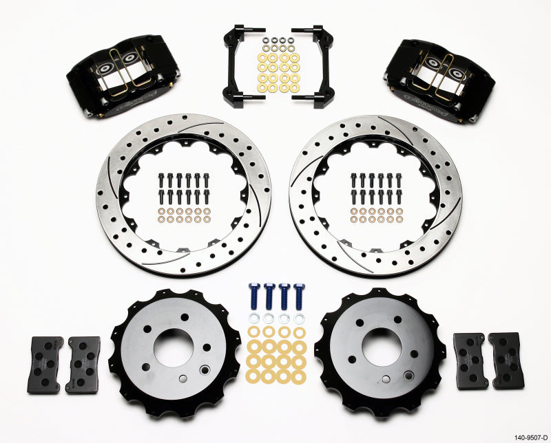 Wilwood Dynapro Radial Rear Kit 13.00in Drilled Nissan 350Z/Fiti G35 Main image
