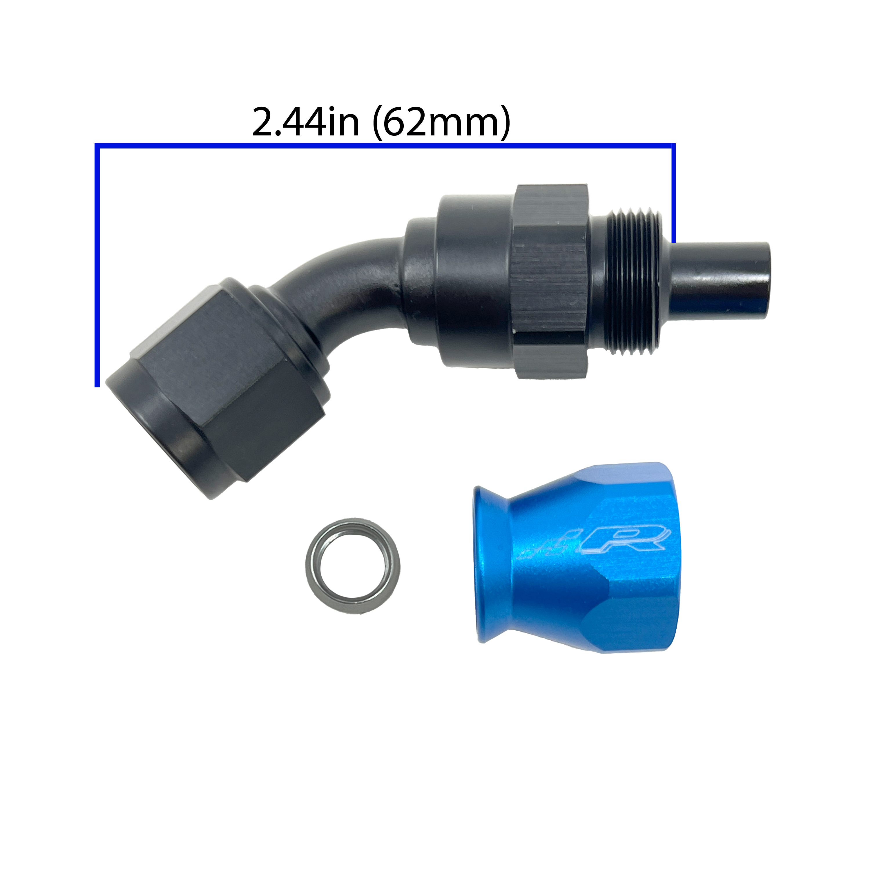 Fuel Line Fitting PTFE to 45 Degree Female Flare AN6 Secondary image