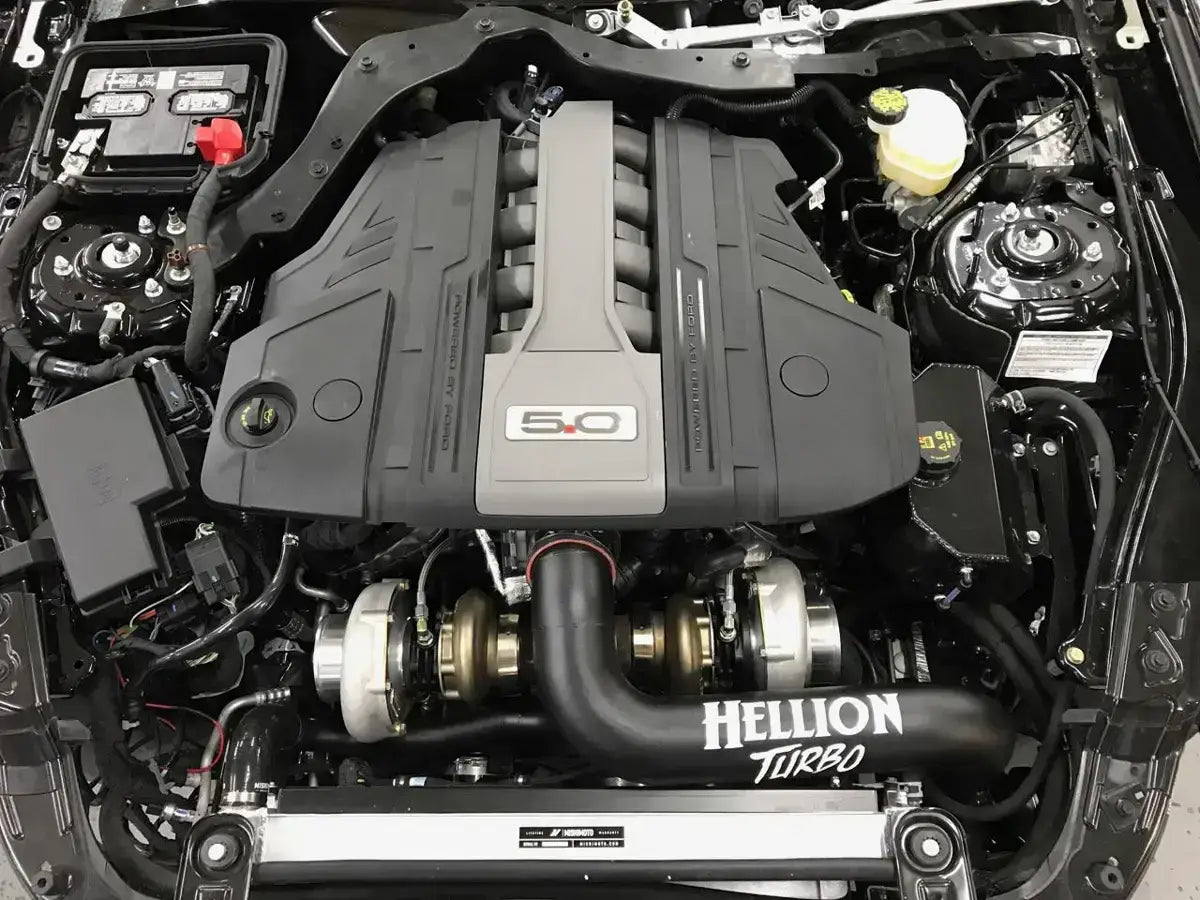 Hellion 2021-2023 Mustang Mach 1 Eliminator Top Mount Twin Turbo System Secondary image