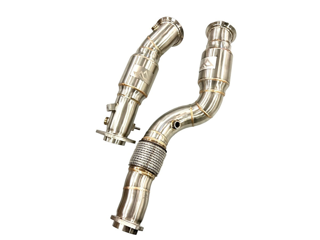 MAD BMW M2C M3 M4 S58 G87 G80 G82 G83 Resonated Downpipes W/ Flex Section