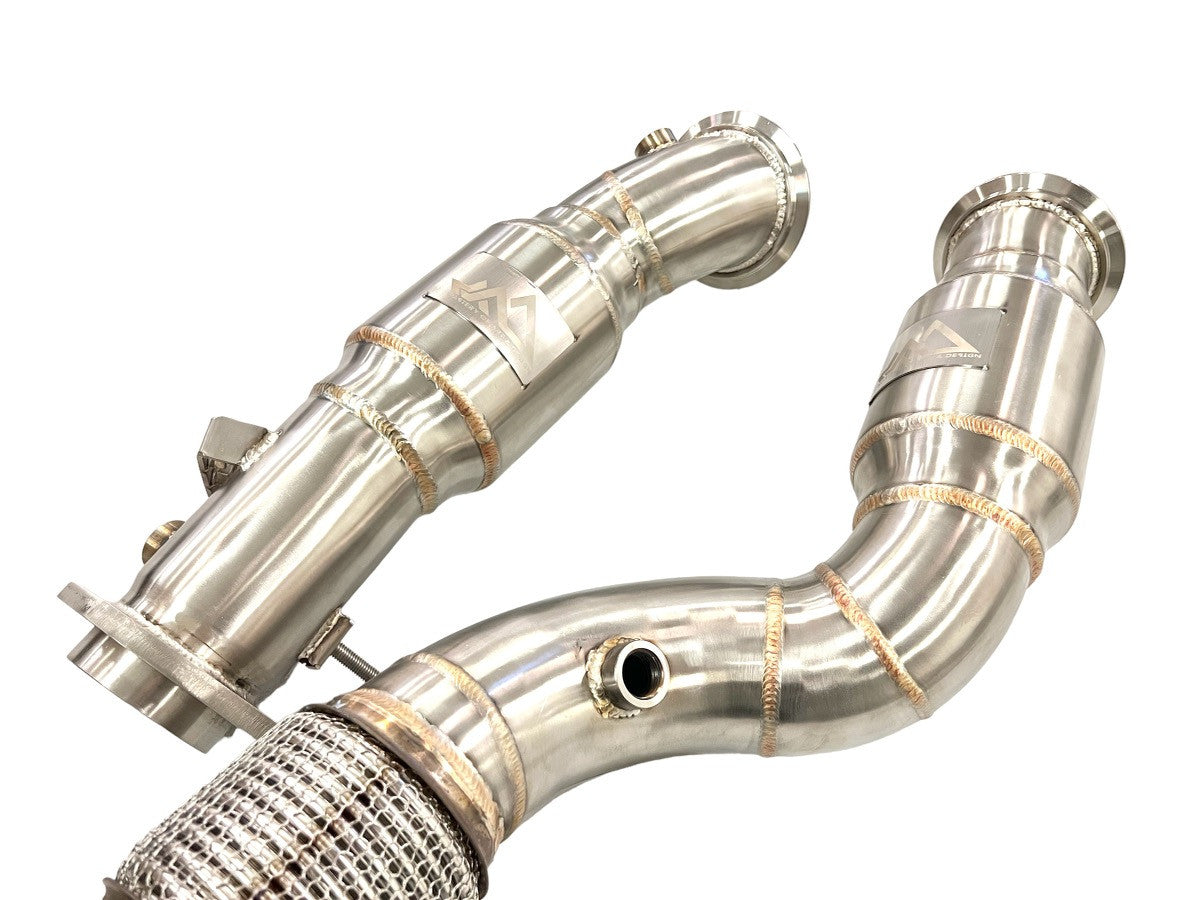 MAD BMW M2C M3 M4 S58 G87 G80 G82 G83 Resonated Downpipes W/ Flex Section