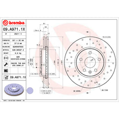Brembo OE 10-15 Chevrolet Camaro/10-17 Equinox/14-20 Impala Drilled Xtra Brake Disc - Front