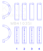 King Engine Bearings Chrysler 197 (Size +0.50mm) Main Bearing Set (view 2)