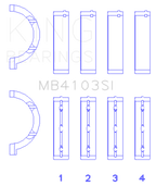 King Engine Bearings Chrysler 197 (Size.026) Crankshaft Main Bearings (Set of 4)