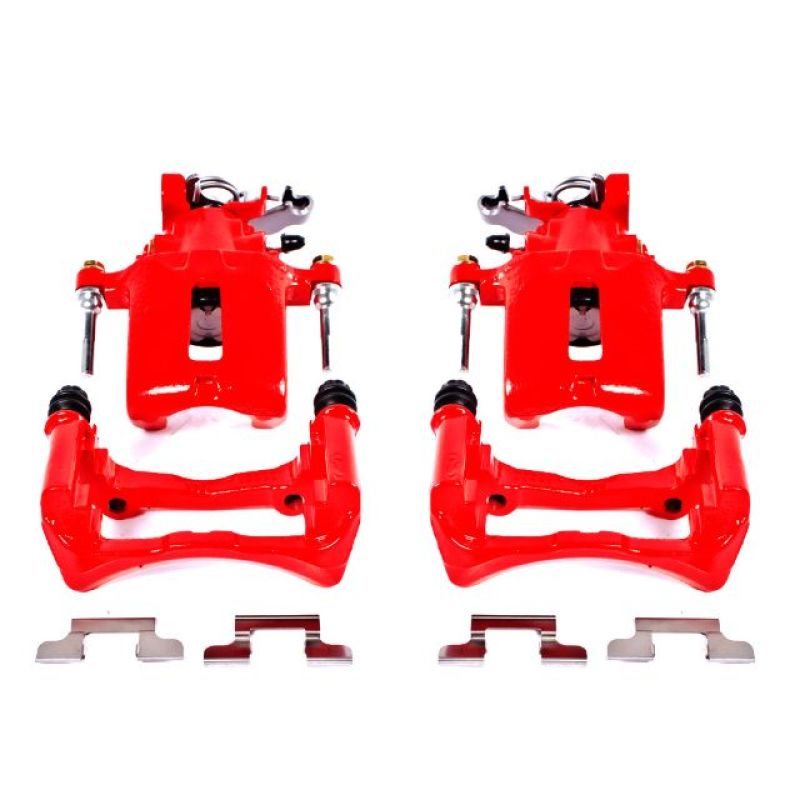 Power Stop 05-14 Ford Mustang Rear Red Calipers w/Brackets - Pair Main image