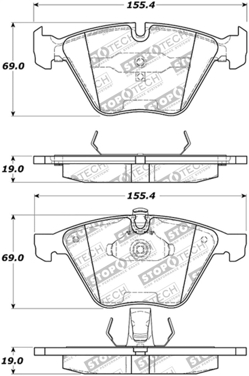 StopTech Performance 07-09 BMW E90/E92/E93 335i Coupe/Sedan Front Brake Pads D918 Main image