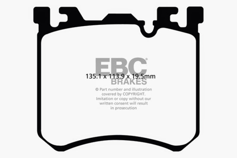 EBC 10+ BMW X5M 4.4 Twin Turbo Yellowstuff Front Brake Pads (view 2)