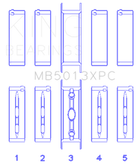 King Engine Bearings Chevy LS1/LS2/LS6 Performance Main Bearing Set w/ pMaxKote - Size STD
