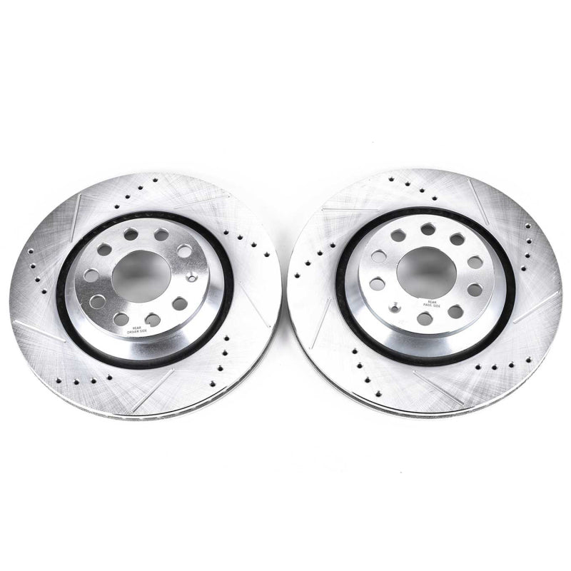Power Stop 17-18 Audi RS3 Rear Evolution Drilled & Slotted Rotors - Pair Main image