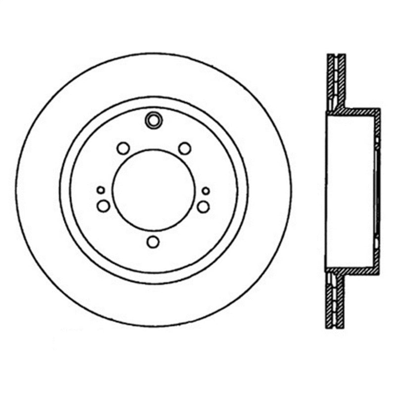 StopTech Power Slot 08-09 Evo 10 Slotted Left Rear Rotor Main image